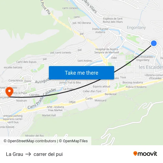 733-La Grau to carrer del pui map