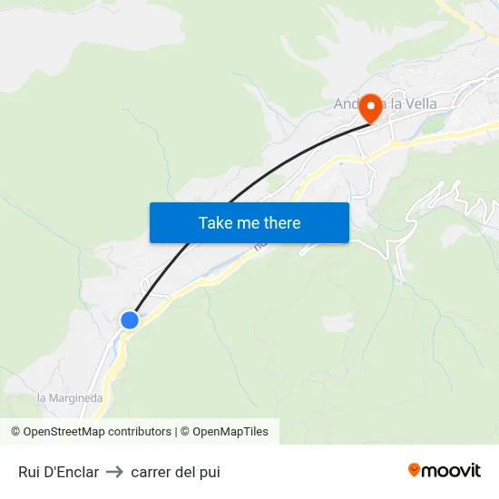 Rui D'Enclar to carrer del pui map
