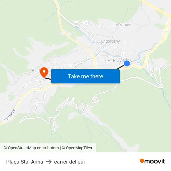 702-Plaça Sta. Anna to carrer del pui map