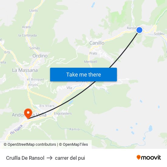 Cruïlla De Ransol to carrer del pui map