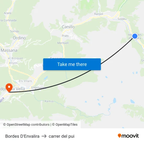 182-Bordes D'Envalira to carrer del pui map