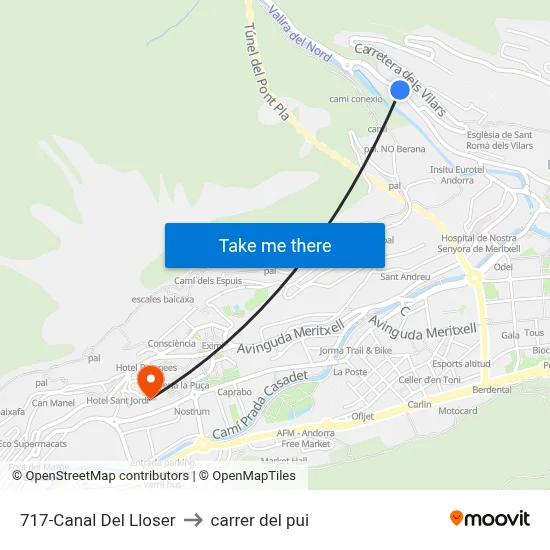 717-Canal Del Lloser to carrer del pui map