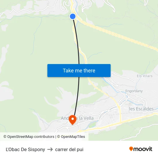 401-L'Obac De Sispony to carrer del pui map