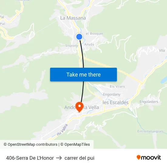 406-Serra De L'Honor to carrer del pui map