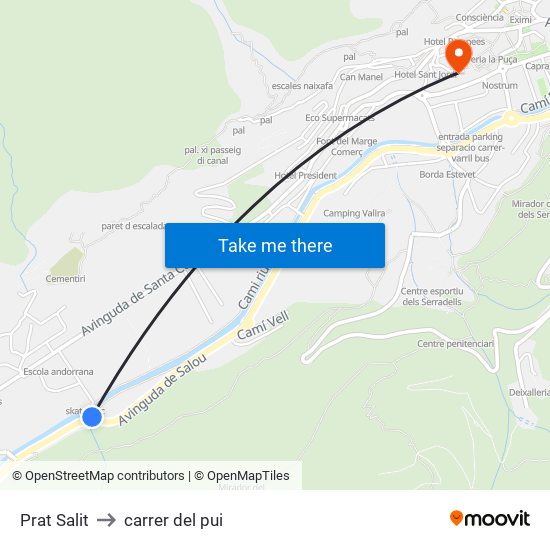 Prat Salit to carrer del pui map