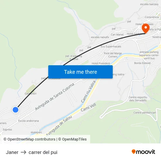 Janer to carrer del pui map