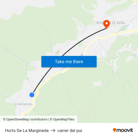 Horts De La Margineda to carrer del pui map