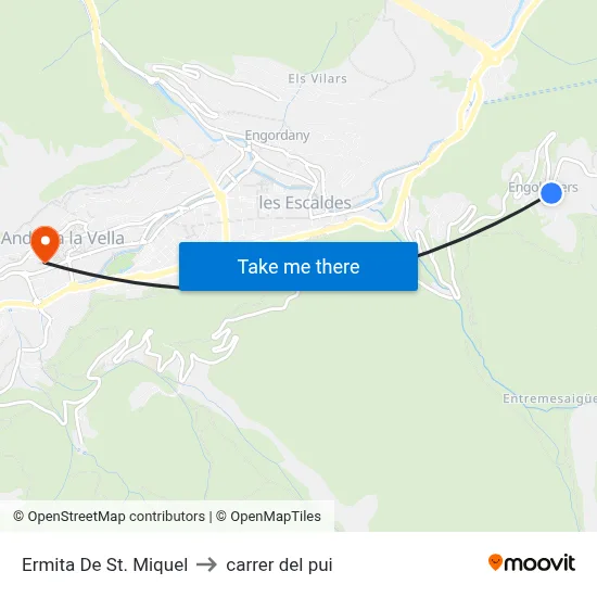 Ermita De St. Miquel to carrer del pui map
