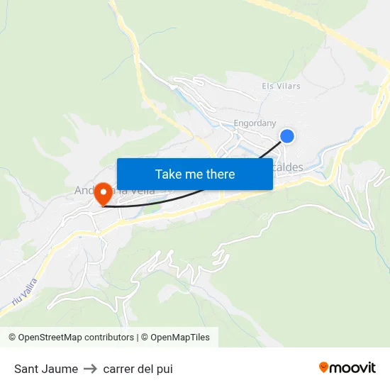 Sant Jaume to carrer del pui map