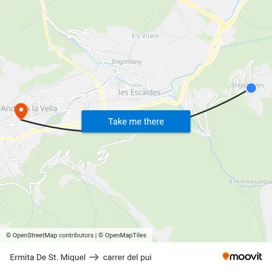 Ermita De St. Miquel to carrer del pui map