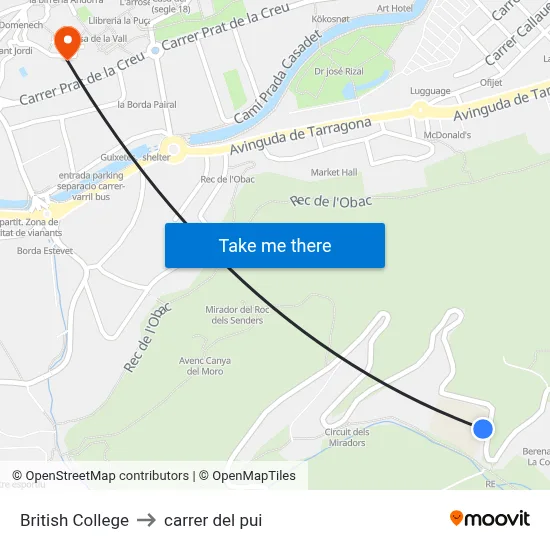 British College to carrer del pui map
