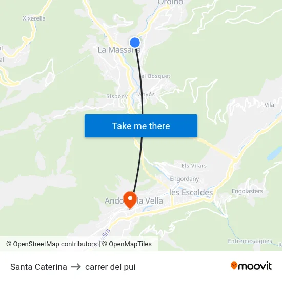 Santa Caterina to carrer del pui map