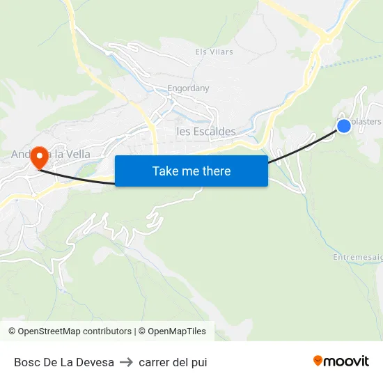 Bosc De La Devesa to carrer del pui map