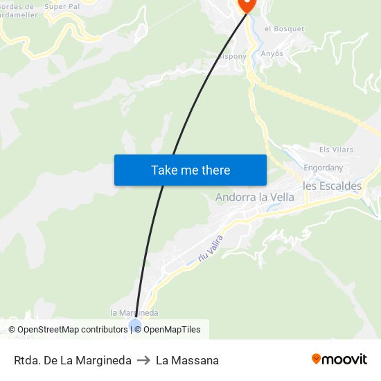 Rtda. De La Margineda to La Massana map
