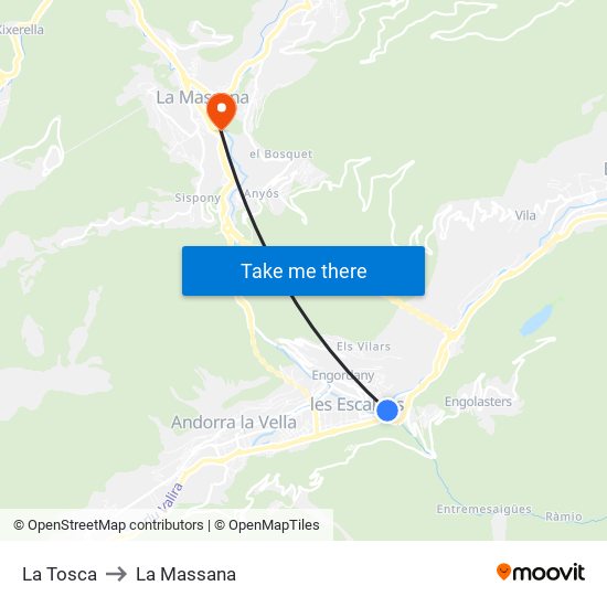 La Tosca to La Massana map