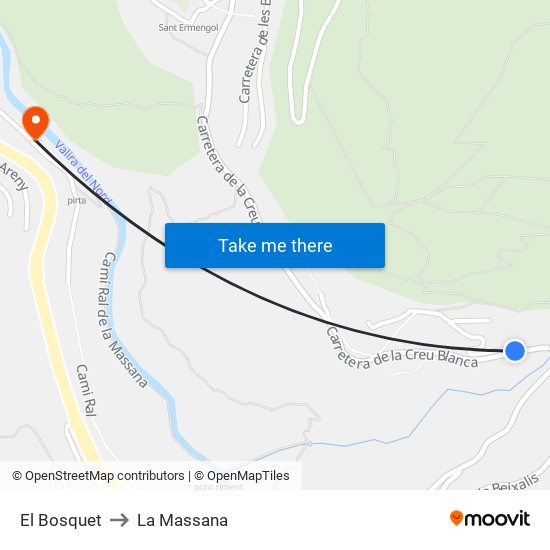 El Bosquet to La Massana map