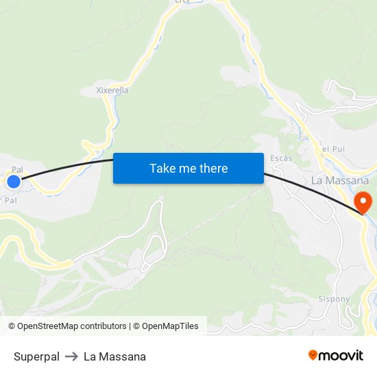 Superpal to La Massana map