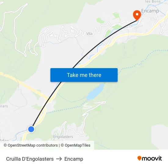 743-Cruïlla D'Engolasters to Encamp map