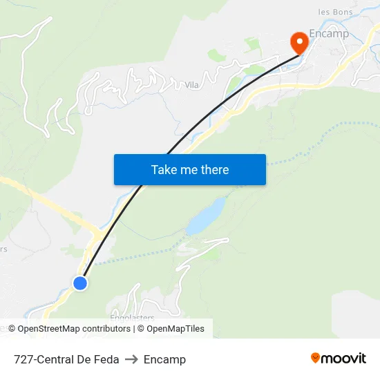 727-Central De Feda to Encamp map