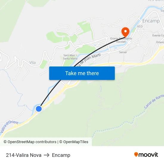 214-Valira Nova to Encamp map