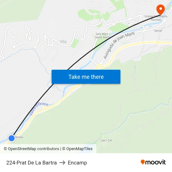 224-Prat De La Bartra to Encamp map