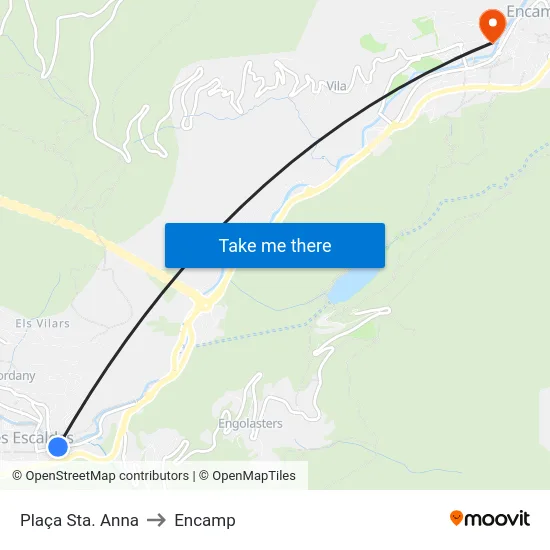 702-Plaça Sta. Anna to Encamp map
