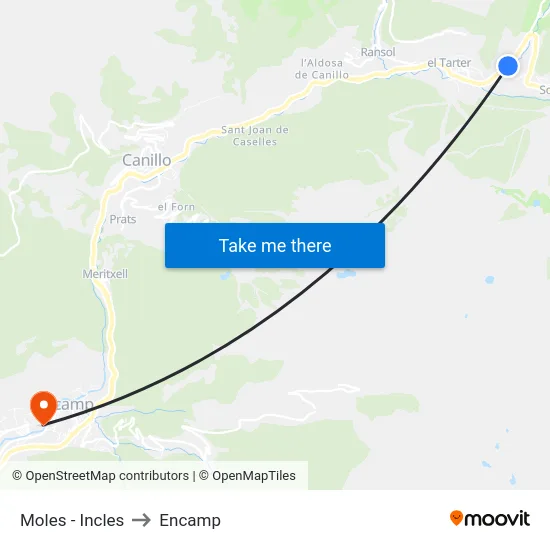 161-Moles to Encamp map