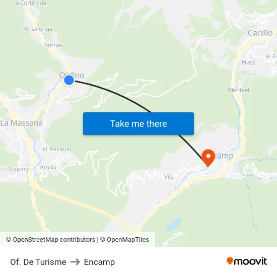 304-La Closa to Encamp map