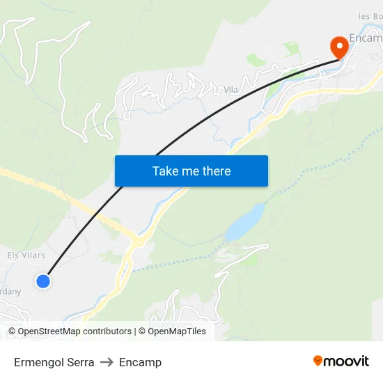 Ermengol Serra to Encamp map