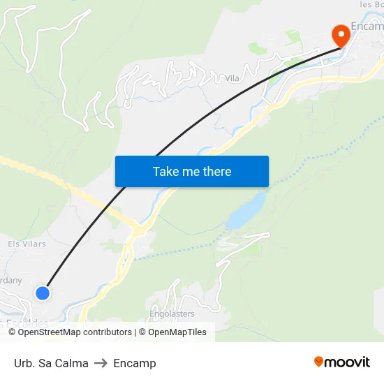 Urb. Sa Calma to Encamp map