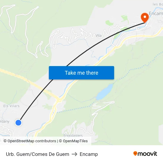 Urb. Guem/Comes De Guem to Encamp map