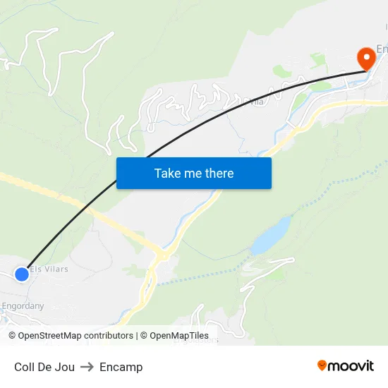 Coll De Jou to Encamp map
