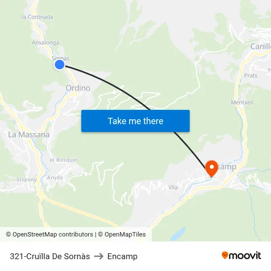 321-Cruïlla De Sornàs to Encamp map