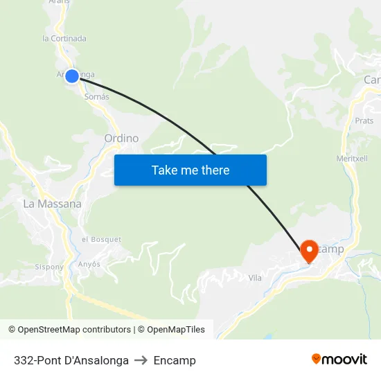 332-Pont D'Ansalonga to Encamp map