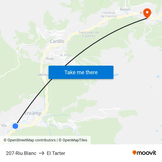 207-Riu Blanc to El Tarter map
