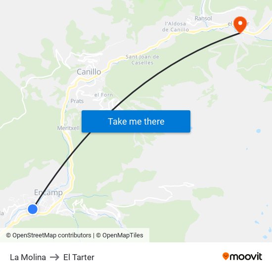 La Molina to El Tarter map