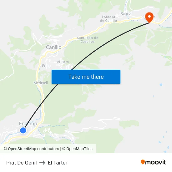 203-Prat De Genil to El Tarter map