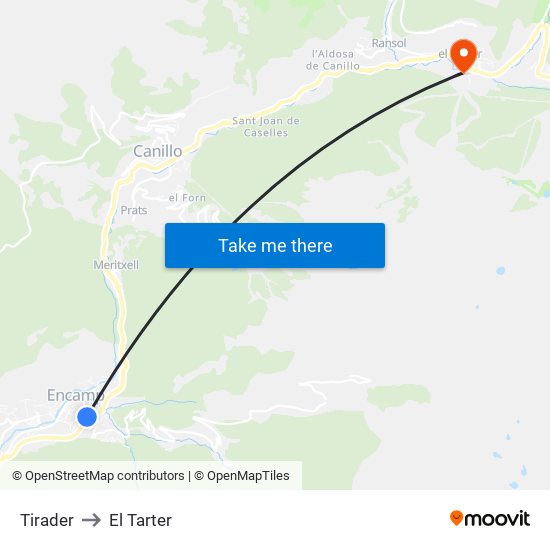 Tirader to El Tarter map