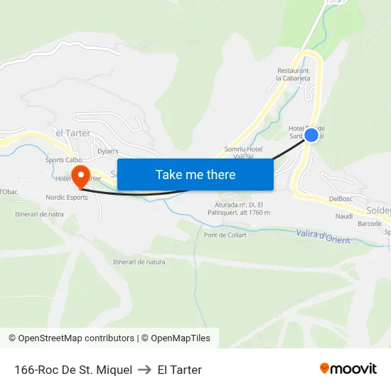 166-Roc De St. Miquel to El Tarter map