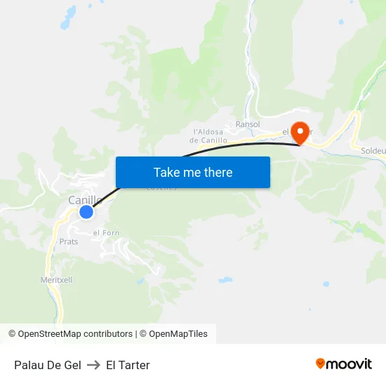 111-Palau De Gel to El Tarter map