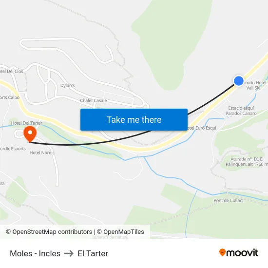 162-Moles to El Tarter map