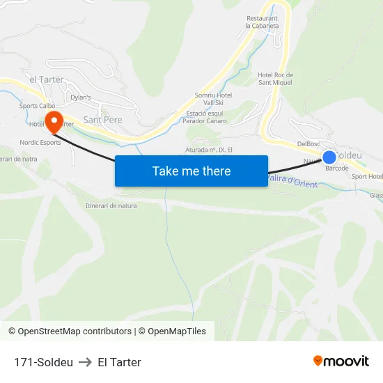 171-Soldeu to El Tarter map