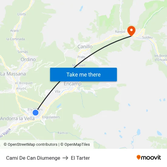 Camí De Can Diumenge to El Tarter map