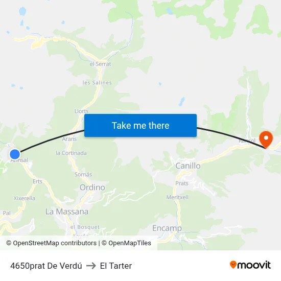 4650prat De Verdú to El Tarter map