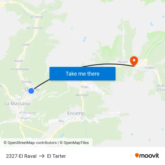 2327-El Raval to El Tarter map