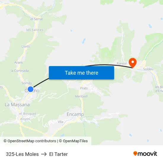 325-Les Moles to El Tarter map