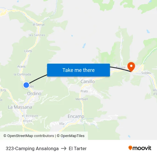 323-Camping Ansalonga to El Tarter map