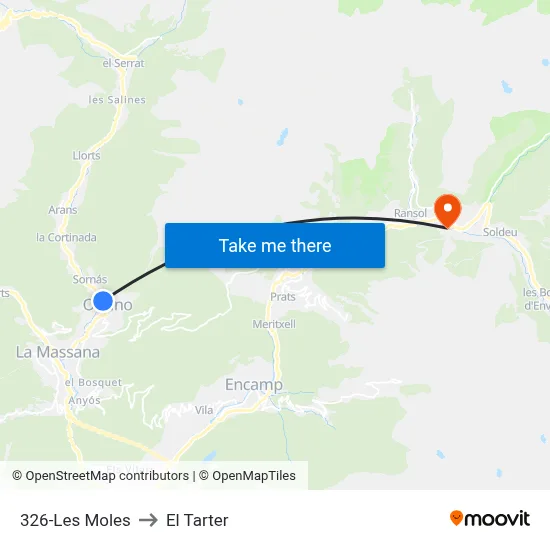 326-Les Moles to El Tarter map