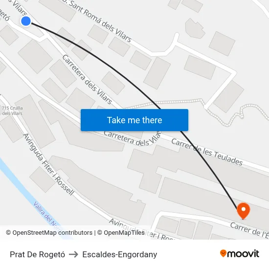 Prat De Rogetó to Escaldes-Engordany map