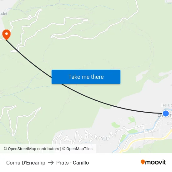 211-Comú D'Encamp to Prats - Canillo map